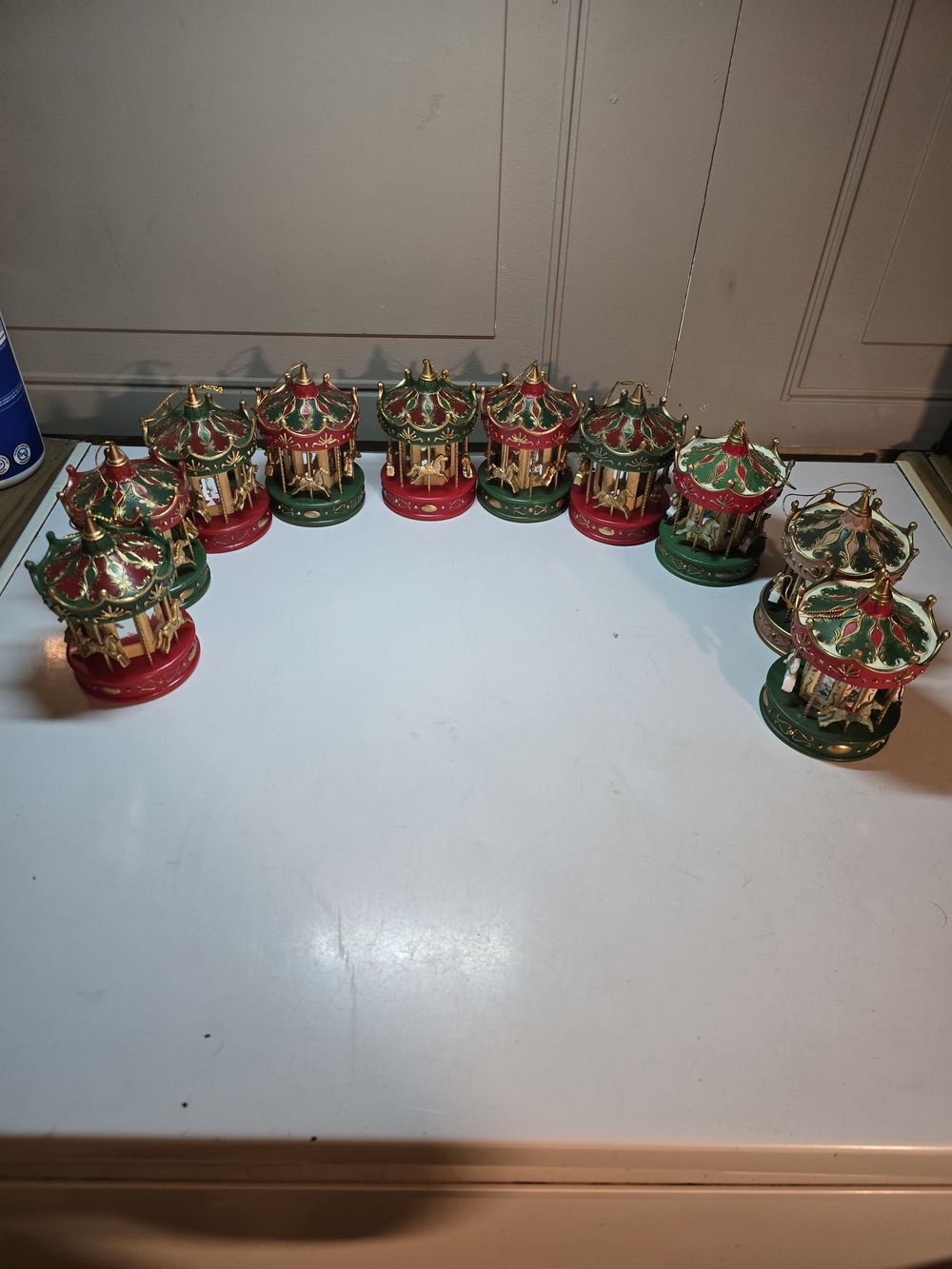 Set Of 10 Vintage Horse Carousel Christmas Ornaments
